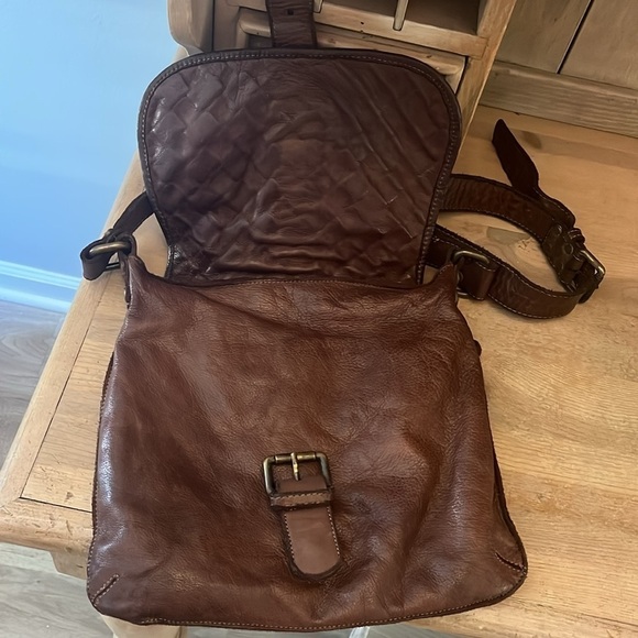 Civico 93 Bag Crossbody Woven Leather Italy Adjustable Strap Brass Hardware - Picture 6 of 13